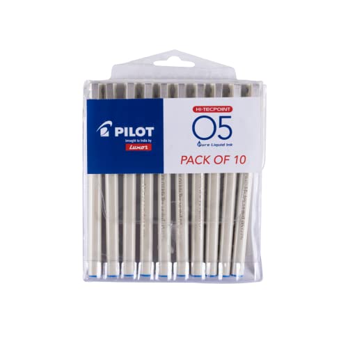 PILOT قلم بيلوت هاي-تيك بوينت O5 0.5 مم ذو نقطة دقيقة جداً | حبر أزرق، عبوة من 10 - Image 1