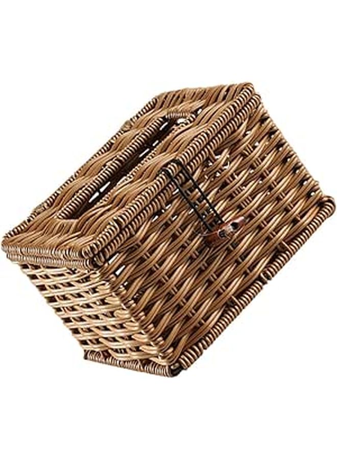 Woven Tissue Box Holder Brown 18x12x10 Cm Multi Functional Organizer For Bathroom Living Room - Image 1
