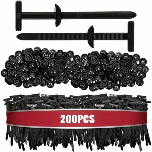 Denchy 200Pcs Nylon Universal Cable Tie Buckle Ziplock Pro Car Button Grip Ziptie Lock Clips Strap Style SelfLocking Zip Tie for Automotive Bumper Fender Liner Auto Body Trim Panel Fastener Push Rivets - Image 1