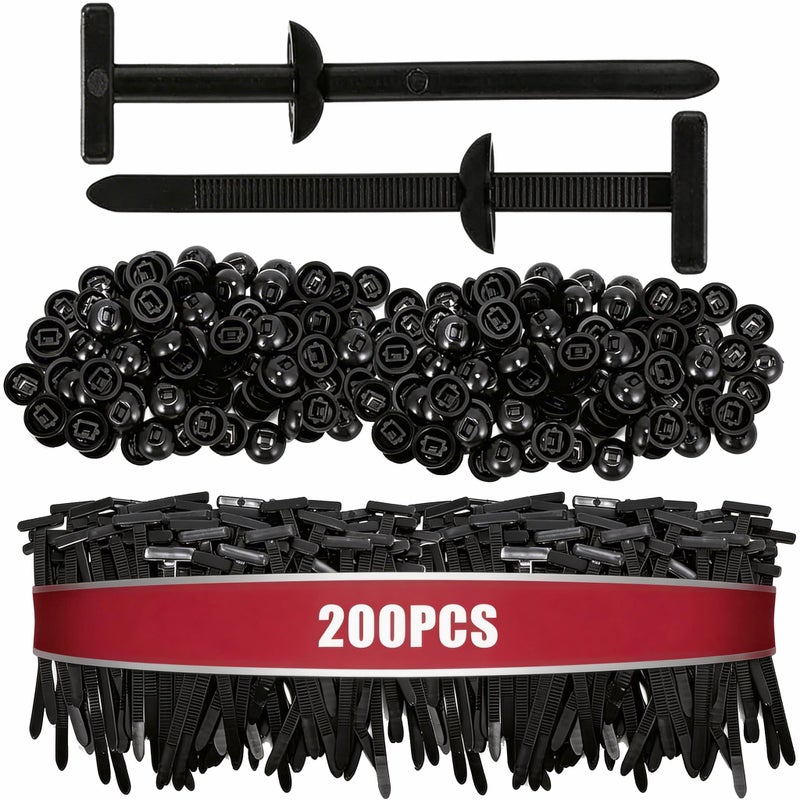 Denchy 200Pcs Nylon Universal Cable Tie Buckle Ziplock Pro Car Button Grip Ziptie Lock Clips Strap Style SelfLocking Zip Tie for Automotive Bumper Fender Liner Auto Body Trim Panel Fastener Push Rivets - Image 3
