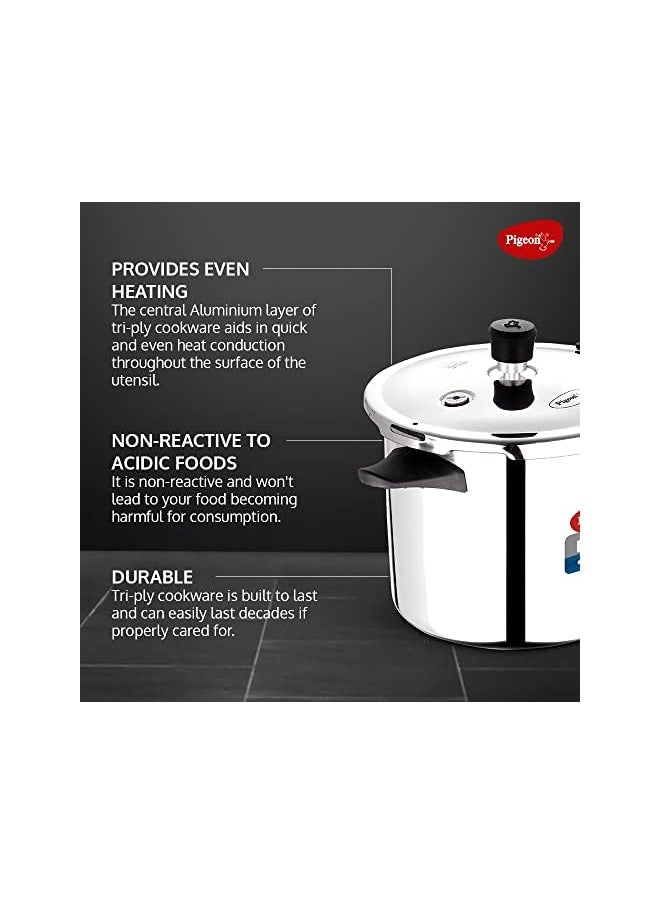 pigeon by Stovekraft Elite Sine 5 L Tri-Ply Body Outer Lid Pressure Cooker Induction and Gas Stove Compatible that Distributes Heat Evenly for Uniform Cooking  - Image 5