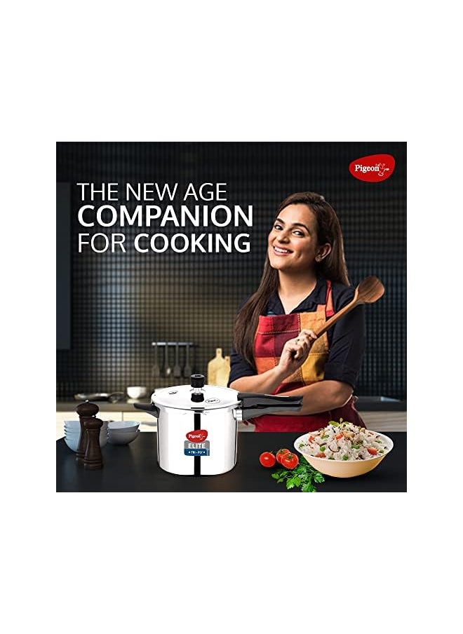 pigeon by Stovekraft Elite Sine 5 L Tri-Ply Body Outer Lid Pressure Cooker Induction and Gas Stove Compatible that Distributes Heat Evenly for Uniform Cooking  - Image 2