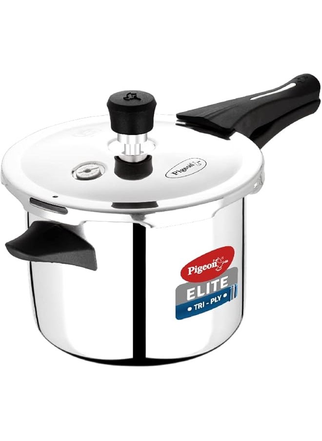 pigeon by Stovekraft Elite Sine 5 L Tri-Ply Body Outer Lid Pressure Cooker Induction and Gas Stove Compatible that Distributes Heat Evenly for Uniform Cooking  - Image 1