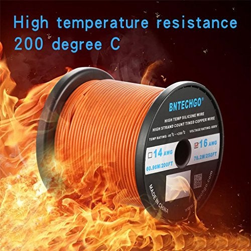 BNTECHGO 16 Gauge Silicone Wire Spool 250 ft Orange Flexible 16 AWG Stranded Tinned Copper Wire - Image 5