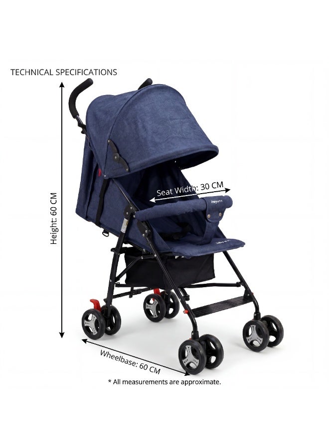 Jaeyunn Lightweight Umbrella Stroller Foldable Cane Buggy with Canopy & Storage - Travel Infant Pushchair - Image 2