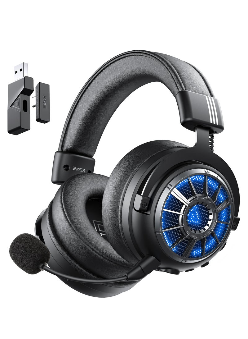 EKSA EKSA Wireless Gaming Headset for PS5, PC, PS4, Mac, Switch, Gaming Headphones with 2.4GHz, Bluetooth 5.3, 7.1 Surround Sound, Detachable Noise Canceling Microphone - Image 1