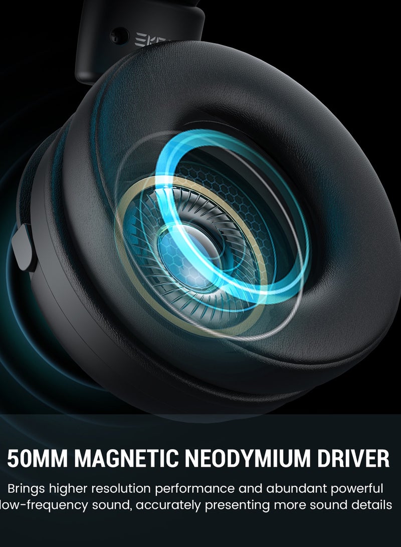 EKSA EKSA Wireless Gaming Headset for PS5, PC, PS4, Mac, Switch, Gaming Headphones with 2.4GHz, Bluetooth 5.3, 7.1 Surround Sound, Detachable Noise Canceling Microphone - Image 3