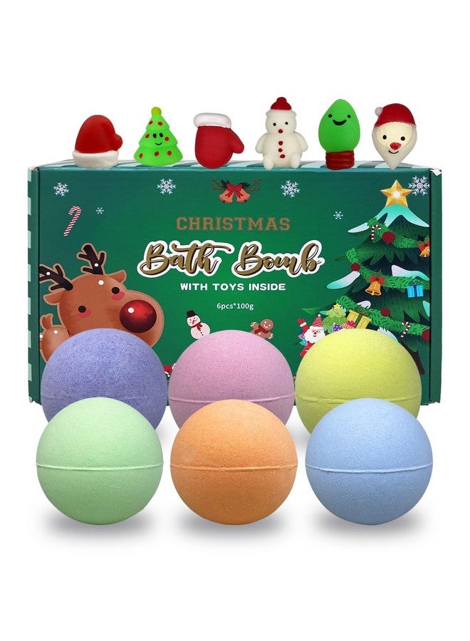 Jofan 6 Pack Christmas Bath Bombs Bubble With Christmas Squishy Toys Inside For Kids Girls Boys Women Christmas Stocking Stuffers Gifts - Image 1