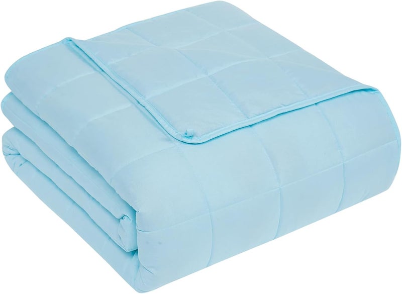 CuteKing Weighted Blanket for Adults: Weighted Blanket with Premium Glass Beads - Breathable Heavy Blanket for Comfort Sleep - Thick Blanket for Adult All Season (20lbs, 60"x80", Light Blue) - Image 1
