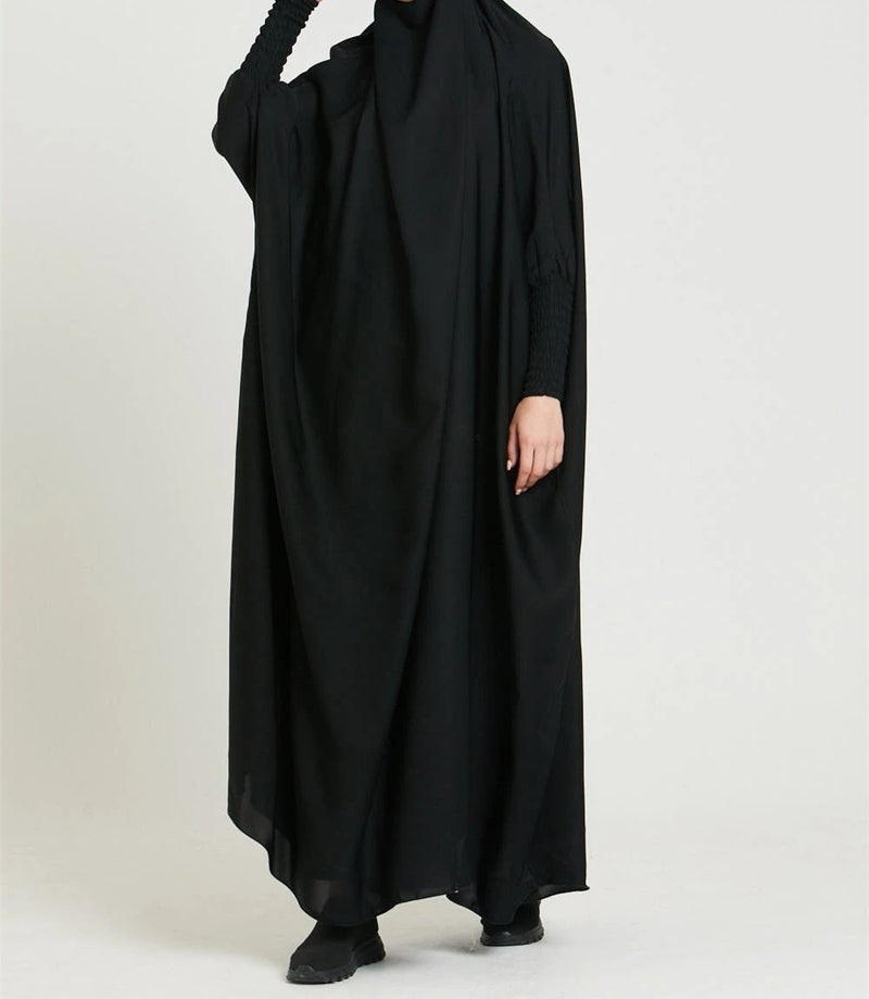Elegant Solid Color Long Robe for Women Black 