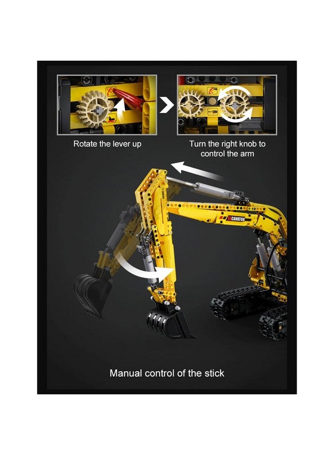 CaDA Engineering Series 1:20 Scale Excavator Model with Articulated Arm and Operational Doors, Advanced Building Set - Image 5
