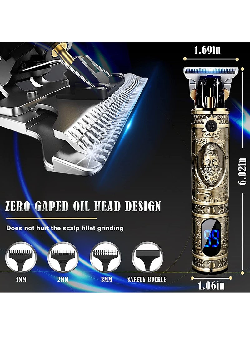 GENNEXT Professional Mens Hair Clippers Zero Gapped Cordless Hair Trimmer Professional Haircut & Grooming Kit for Men Rechargeable LED Display - Image 3