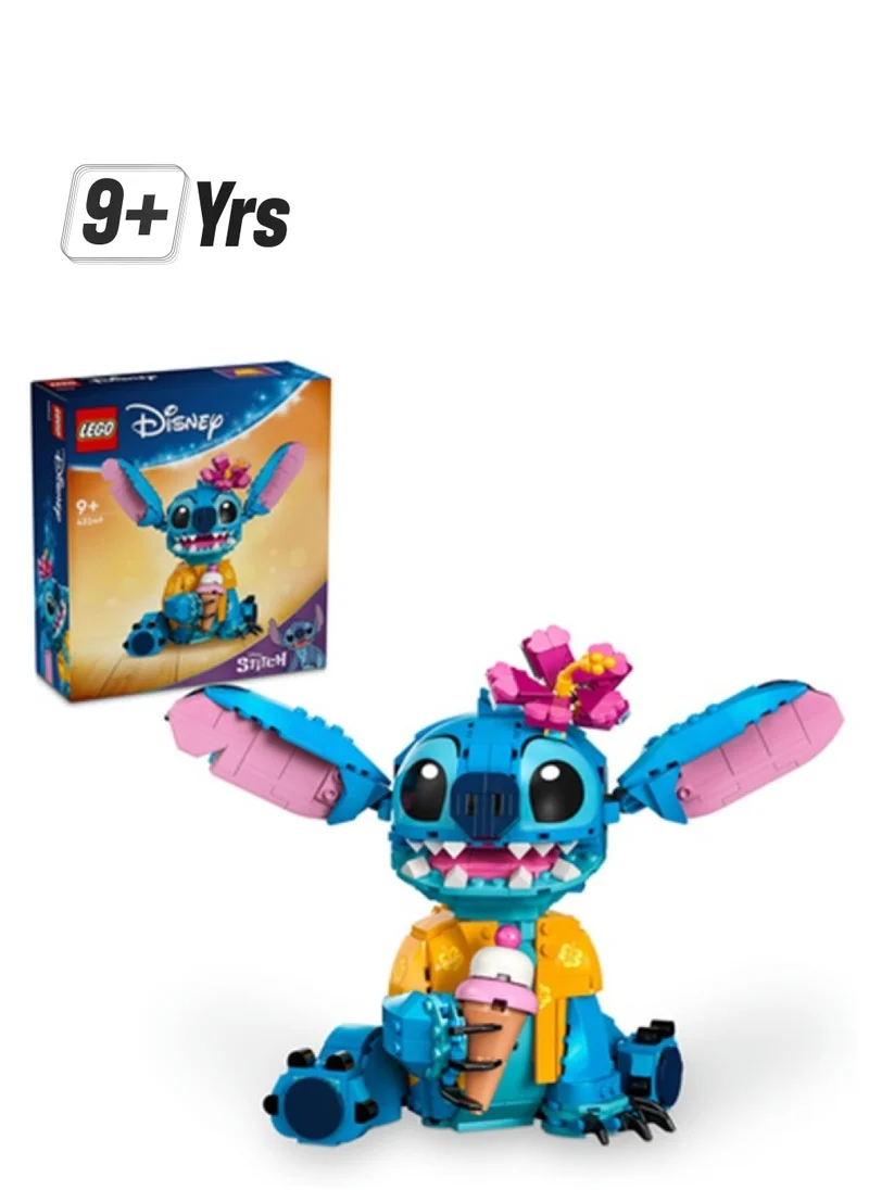 LEGO ǀ Disney 43249 Stitch Buildable Kids’ Toy Playset with Ice-Cream Cone, Building Kit Figure Makes a Fun Gift for Girls, Boys and Lovers of the Hit Film Lilo and Stitch