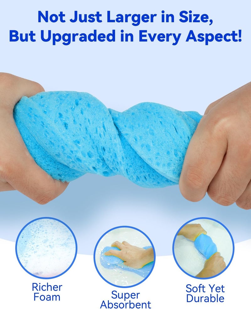 Temede Car Wash Sponge, Large Multi Use Sponges for Cleaning, 6cm Thick High Foam Scrubber Kit, Sponges for Dishes, Tile, Bike, Boat, Easy Grip Sponge for Kitchen, Bathroom, Household Cleaning, 5pcs - Image 5