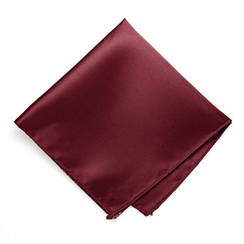 tiemart Solid Color Burgundy Pocket Squares for Men for Suits and Perfect for Wedding Parties Measures 12 x 12 inch / 30 x 30 cm - Image 1