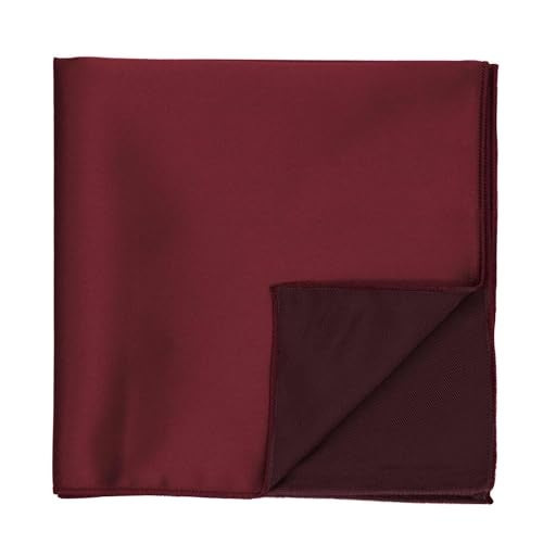tiemart Solid Color Burgundy Pocket Squares for Men for Suits and Perfect for Wedding Parties Measures 12 x 12 inch / 30 x 30 cm - Image 4