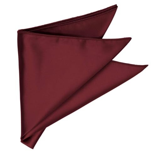 tiemart Solid Color Burgundy Pocket Squares for Men for Suits and Perfect for Wedding Parties Measures 12 x 12 inch / 30 x 30 cm - Image 3
