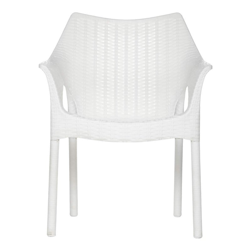 SUPREME Supreme Cambridge Heavy Durable Plastic Chair with Steel Legs for Home Office Garden and Restaurents Milky White Set of 4 - Image 4