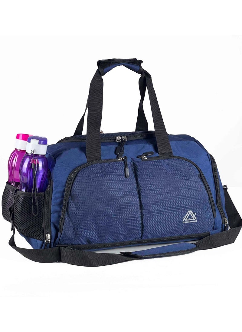 FASHION PYRAMID - Sport Gym And Travel Duffel Bag With Water-resistant Material - Navy - Image 1