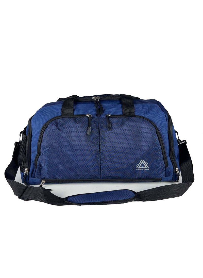 FASHION PYRAMID - Sport Gym And Travel Duffel Bag With Water-resistant Material - Navy - Image 1