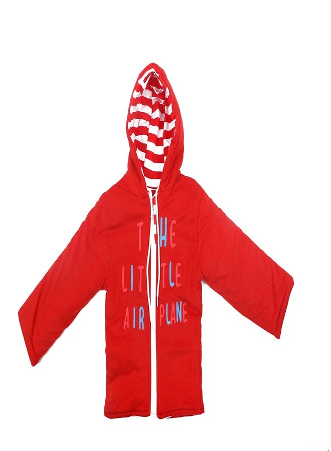 REVOLTEK Baby Unisex Kids Full Sleeve Fleece Tshirt Jackets Cool Hoodie[2-in-1] Reversible | with Zippers | Hoodie Cap for Infant Toddler Kids Baby Boy & Girl 12-18months RED - Image 1