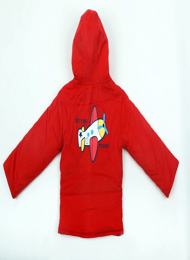 REVOLTEK Baby Unisex Kids Full Sleeve Fleece Tshirt Jackets Cool Hoodie[2-in-1] Reversible | with Zippers | Hoodie Cap for Infant Toddler Kids Baby Boy & Girl 12-18months RED - Image 2