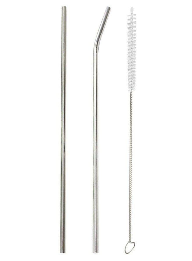RangTeq Stainless Steel Straws for Drinking with Brushes (1 Bent + 1 Straight +1 Brush) - Image 1