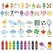DECOWALL DS98056 Numbers Crayons Weather and Shape wall Decals Stickers Kids Nursery Classroom Bedroom Room dcor playroom Stick Peel Educational Removable Colorful Living Decal Animal Learning - Image 2