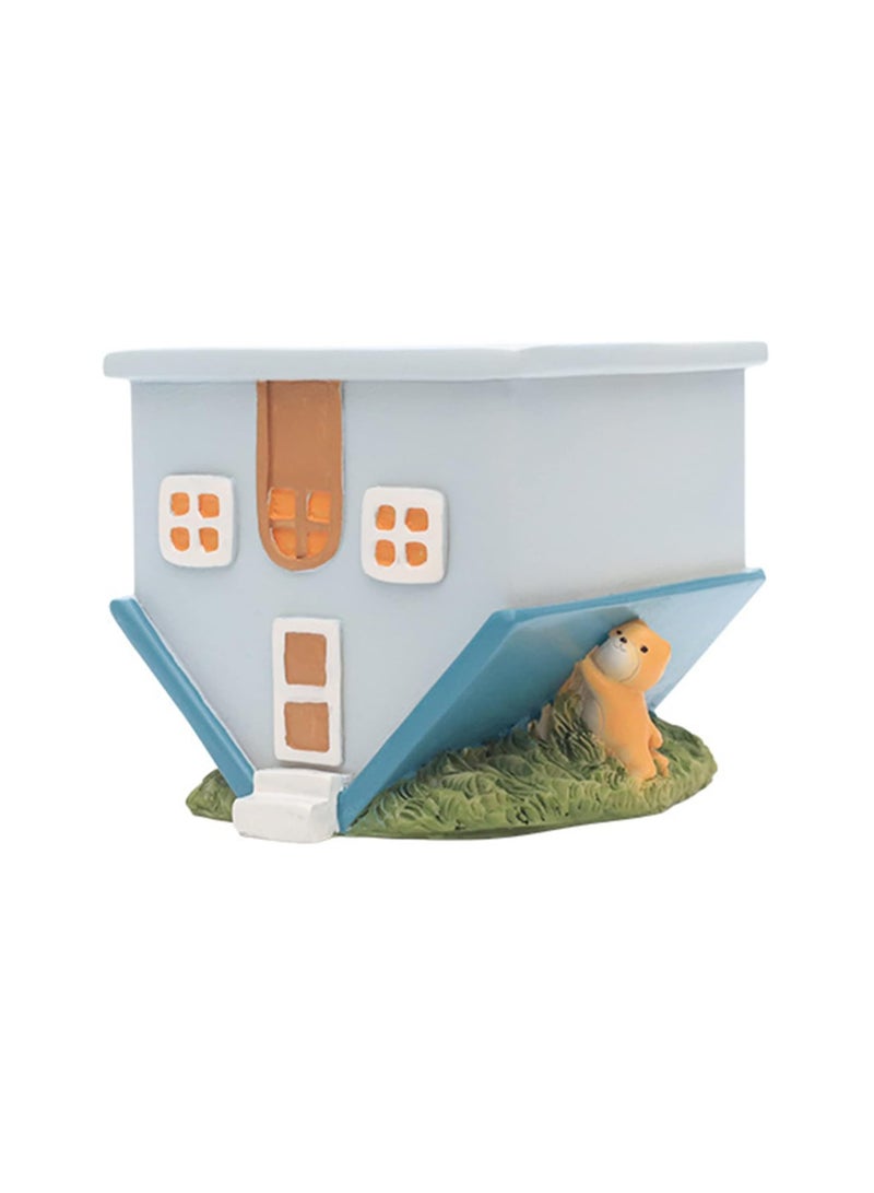 Generic Succulent Plant Pot, House-Shaped Puppy Decorative Flower Pot, With Drainage Holes Multifunctional Creative Decoration, Desktop Flower Pot Pen Holder, Suitable For Home Desk Garden Decoration  - Image 1