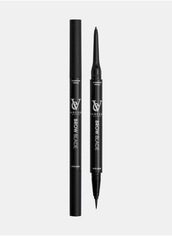 VANESSA MAKEUP - Brow Blade Ink Stain & Waterproof Pencil, Blackout Brown 01 - Image 1