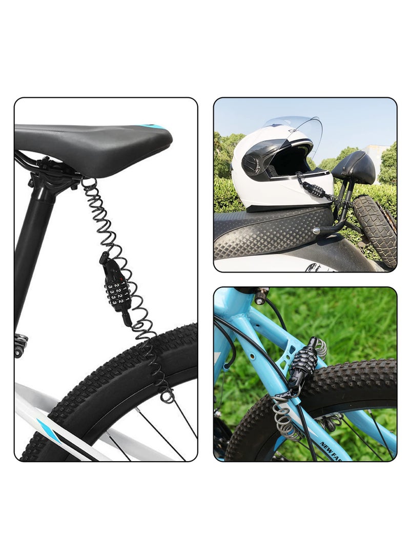 SYOSI Bike Lock, Bicycle Combination Lock Helmet Password Lock Cycling Cable Lock for Scooter Bike Motorcycle Luggage - Image 2