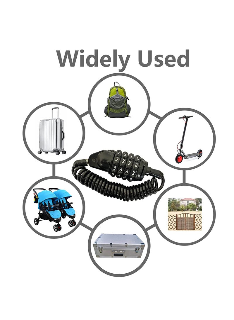 SYOSI Bike Lock, Bicycle Combination Lock Helmet Password Lock Cycling Cable Lock for Scooter Bike Motorcycle Luggage - Image 3