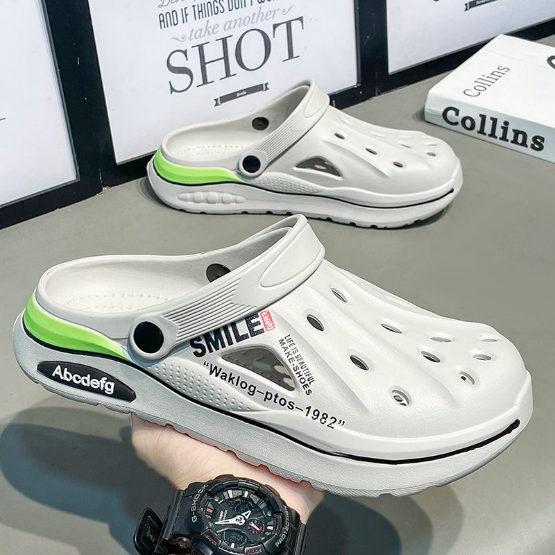 Hole Shoes Men'S Summer Outwear Driving Dual-Purpose Sandals Shoes For Stamping Shoes Casual Boys Baotou Sports Beach Slippers - Image 3