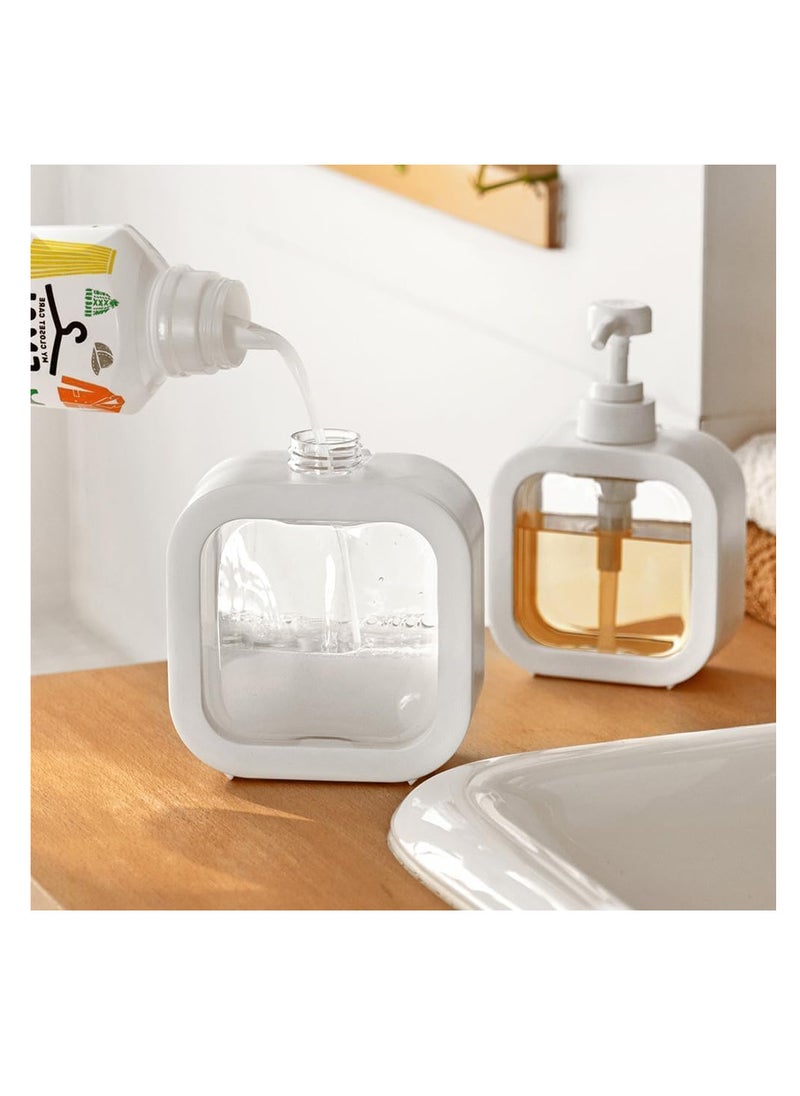 Dispenser refillable liquid soap dispenser hand soap dispenser for bathroom, modern dishwashing for kitchen sink, liquid soap box with pump bottles transparent plastic soap pump 500ml one piece from Rana store