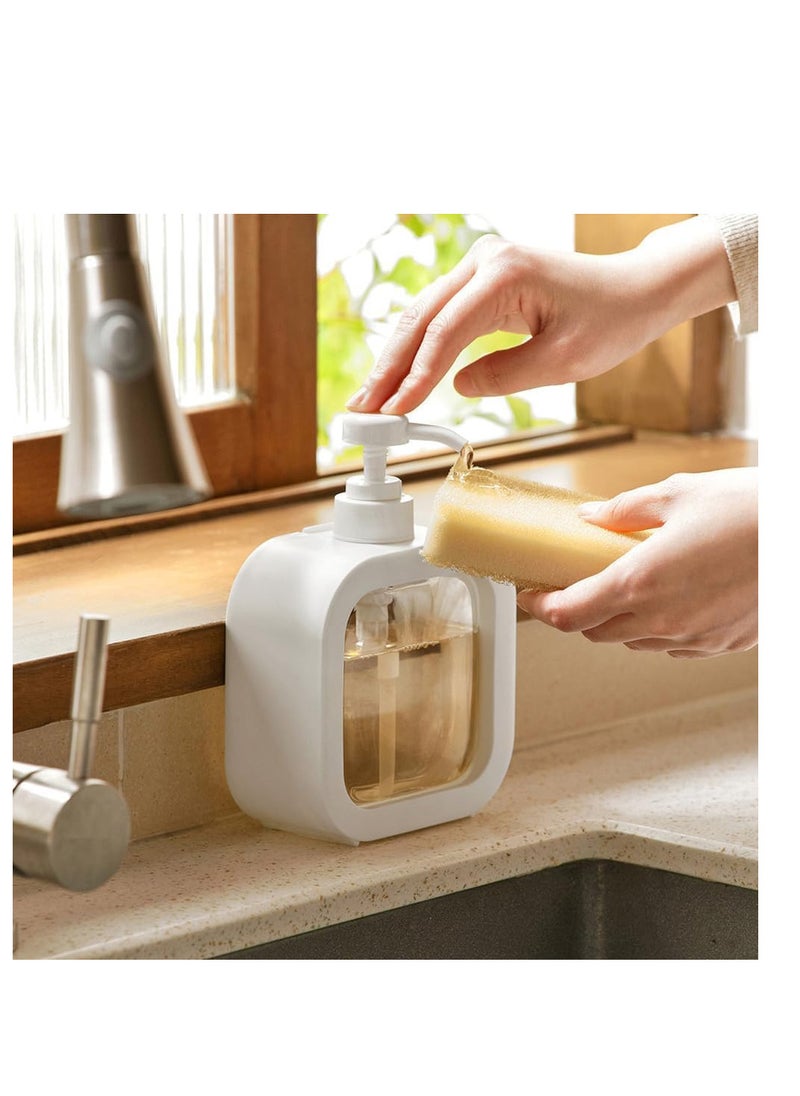 Dispenser refillable liquid soap dispenser hand soap dispenser for bathroom, modern dishwashing for kitchen sink, liquid soap box with pump bottles transparent plastic soap pump 500ml one piece from Rana store