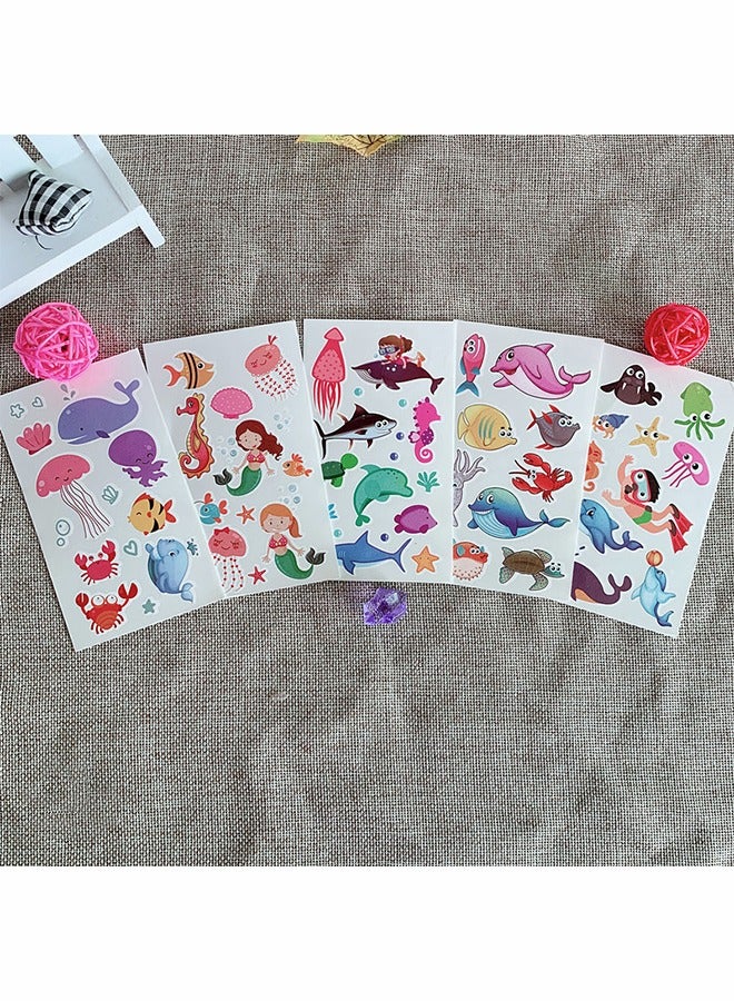 MIXDE 10 Sheets Animal Ocean Temporary Tattoos,Underwater Sea Creature,Ocean Animal Birthday Party Supplies,Summer,Ocean Under Sea Fake Tattoo Stickers Gifts - Image 5