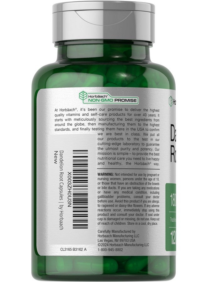 Horbäach Dandelion Root Supplement 1800mg | 120 Capsules | Non-GMO, Gluten Free - Image 3