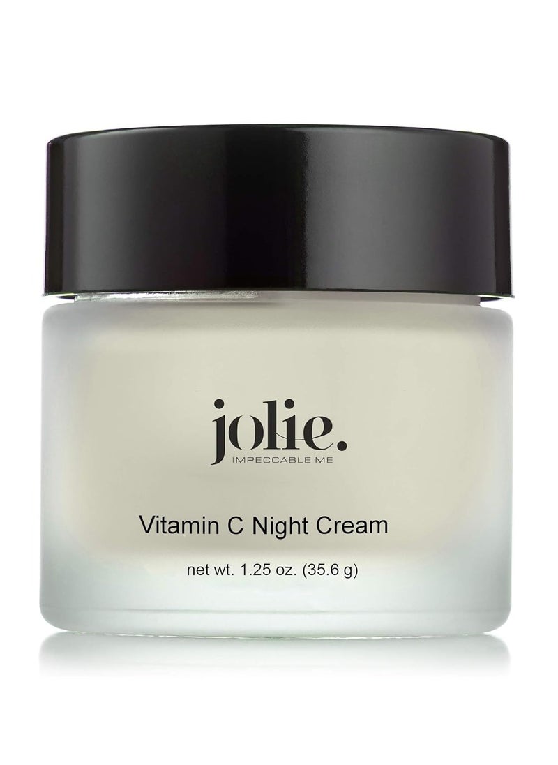 Jolie Jolie Vitamin C Night Cream, L-Ascorbic Acid Brightening Face & Neck Moisturizer With Ceramides 