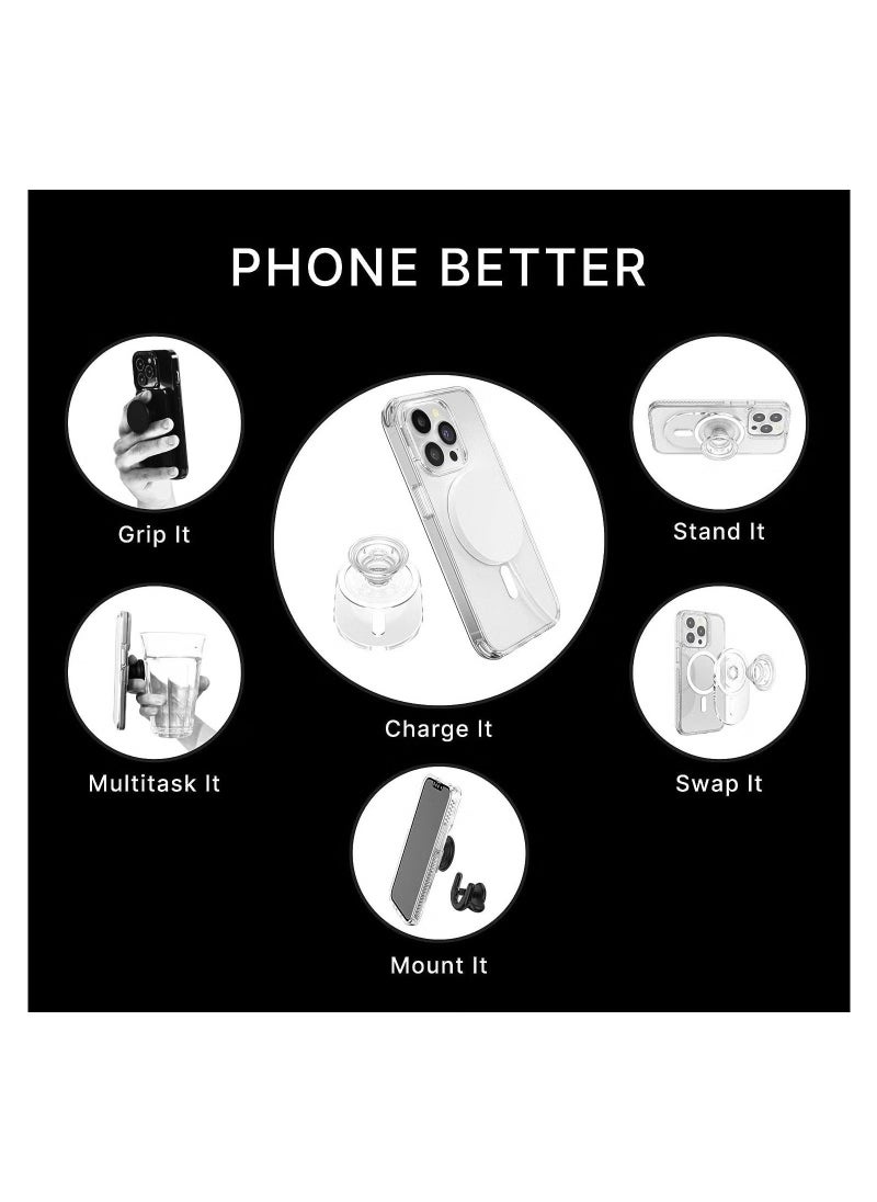 Generic - Cute Dog Phone Grip Stand Compatible with MagSafe, MagSafe Phone Grip Holder, Wireless Charging Compatible Pink - Image 1