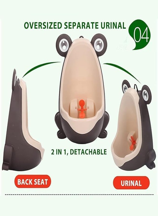 MAMYA Frog Pee Training,Cute Potty Training Urinal for Boys with Funny Aiming Target,Urinals for Toddler Boy (Coffee) - Image 3