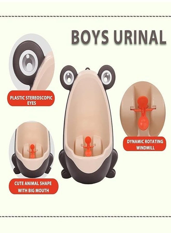 MAMYA Frog Pee Training,Cute Potty Training Urinal for Boys with Funny Aiming Target,Urinals for Toddler Boy (Coffee) - Image 5