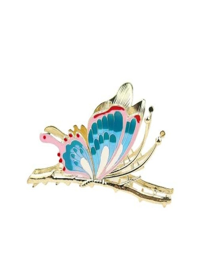 FREEBIES Large Enamel Butterfly Claw for Women 12 cm Butterfly claw Butterfly Hair Clip Hair Claw Metal Hair Clips Pearl Hair Clip - Image 1