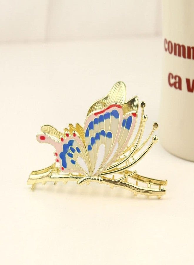 FREEBIES Large Enamel Butterfly Claw for Women 12 cm Butterfly claw Butterfly Hair Clip Hair Claw Metal Hair Clips Pearl Hair Clip - Image 5