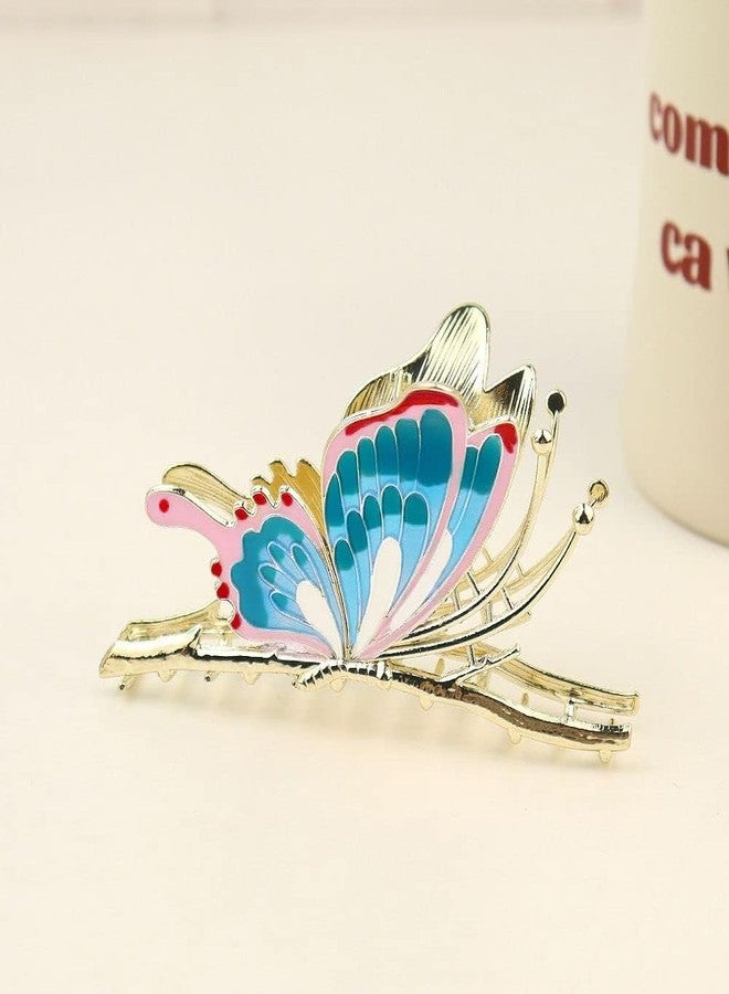 FREEBIES Large Enamel Butterfly Claw for Women 12 cm Butterfly claw Butterfly Hair Clip Hair Claw Metal Hair Clips Pearl Hair Clip - Image 3