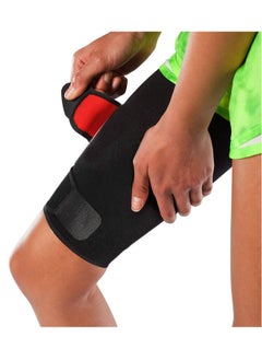 KASTWAVE Adjustable Thigh Brace Support, Quadriceps Support and Thigh Wraps for Men and Women. Unisex Breathable Neoprene Non-Slip Hamstring Compression Sleeve  - Image 1