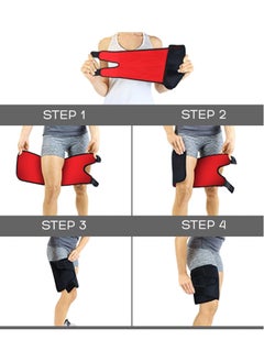 KASTWAVE Adjustable Thigh Brace Support, Quadriceps Support and Thigh Wraps for Men and Women. Unisex Breathable Neoprene Non-Slip Hamstring Compression Sleeve  - Image 5