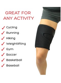 KASTWAVE Adjustable Thigh Brace Support, Quadriceps Support and Thigh Wraps for Men and Women. Unisex Breathable Neoprene Non-Slip Hamstring Compression Sleeve  - Image 2