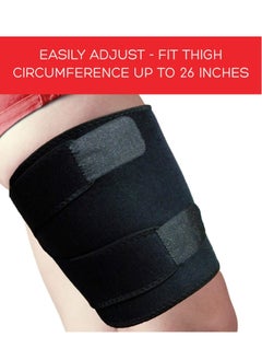 KASTWAVE Adjustable Thigh Brace Support, Quadriceps Support and Thigh Wraps for Men and Women. Unisex Breathable Neoprene Non-Slip Hamstring Compression Sleeve  - Image 3