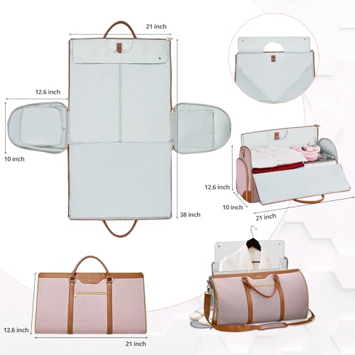 ZRSUN Garment Bag for Travel Convertible CarryOn Duffel with Shoe Compartment Waterproof WrinkleFree Suit Carrier for Business Trips Weekend Getaways Foldable Lightweight - Image 3