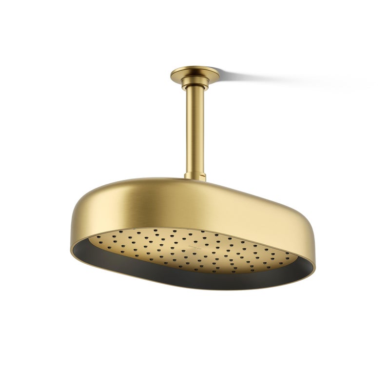 Kohler 262932MB Statement Oblong 12 singlefunction rainhead 25 gpm Vibrant Brushed Moderne Brass